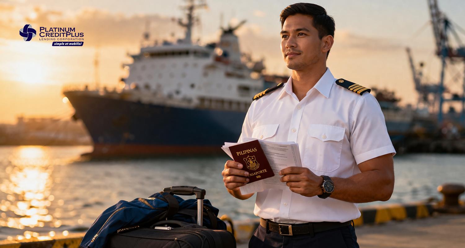 Seafarer reviewing seaman loan interest rates and terms before deployment